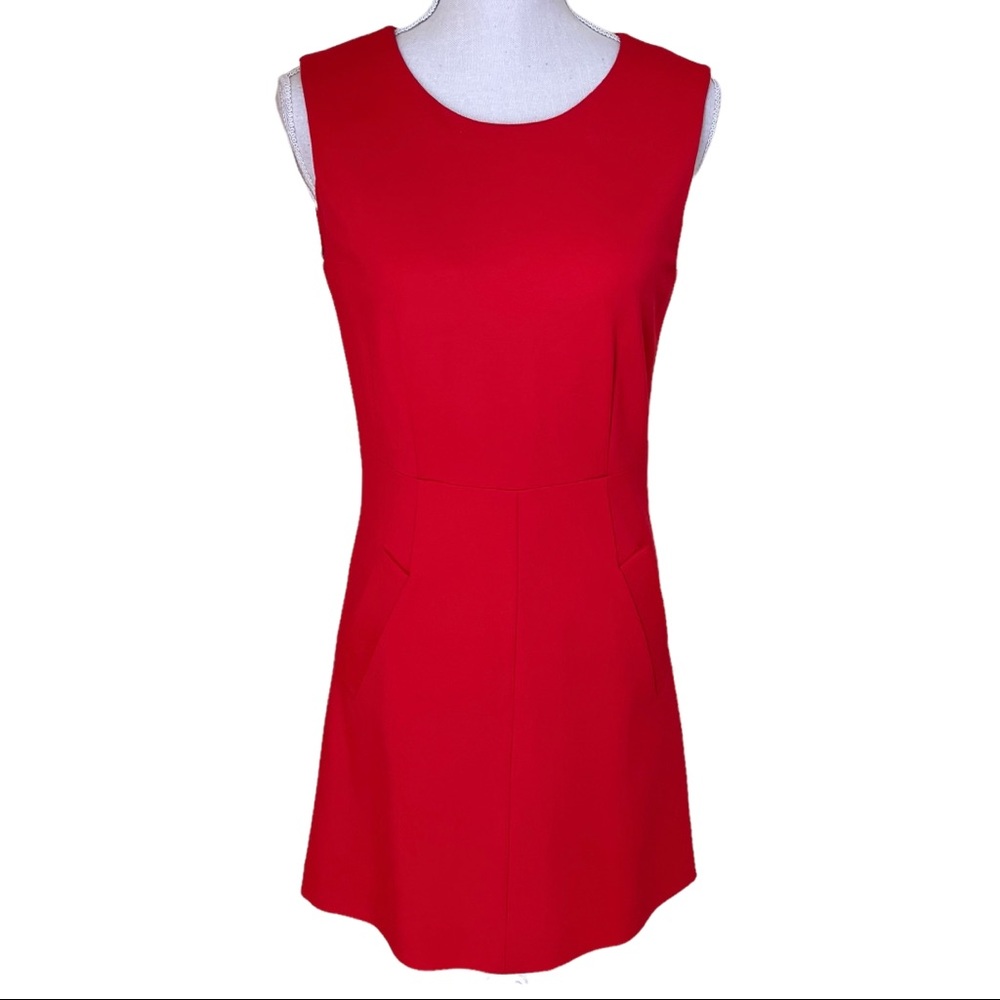 Diane Von Furstenberg Tomato Red "Carpreena" Sleeveless Knit Dress 6